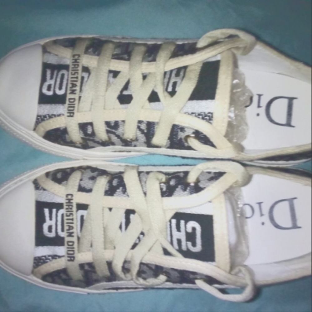 Brand New Christian Dior Sneakers, Size 39 No box, or bag, Embroided.